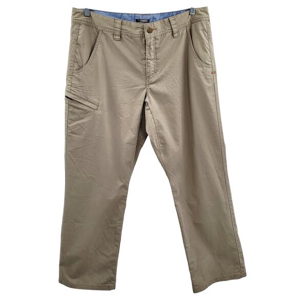 Toad & Co Departure Outdoor Pants Khaki Tan Multiple Pockets Men's Size 34 - Picture 1 of 11